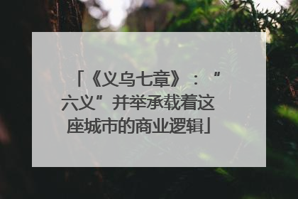 《义乌七章》：“六义”并举承载着这座城市的商业逻辑