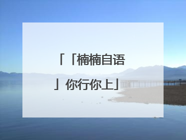 「楠楠自语」你行你上