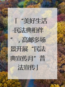 “美好生活·民法典相伴”，高邮多场景开展“民法典宣传月”普法宣传