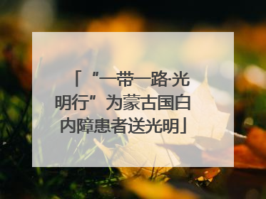“一带一路·光明行”为蒙古国白内障患者送光明