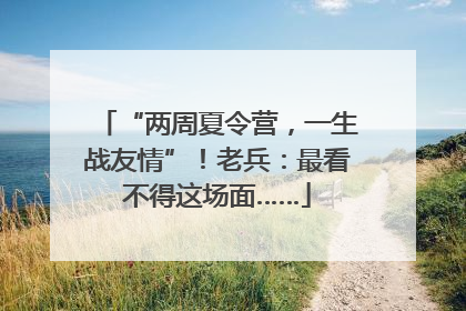“两周夏令营，一生战友情”！老兵：最看不得这场面……