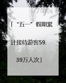 “五一”假期累计接待游客59.39万人次