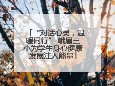 “对话心灵，温暖同行” 峨眉三小为学生身心健康发展注入能量