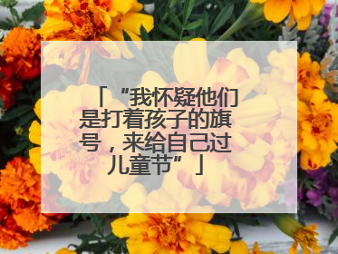 “我怀疑他们是打着孩子的旗号，来给自己过儿童节”