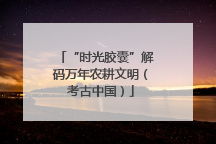 “时光胶囊”解码万年农耕文明（考古中国）