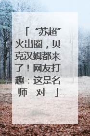 “苏超”火出圈，贝克汉姆都来了！网友打趣：这是名师一对一