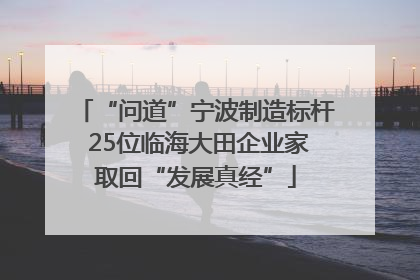 “问道”宁波制造标杆 25位临海大田企业家取回“发展真经”