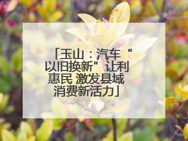 玉山：汽车“以旧换新”让利惠民 激发县域消费新活力