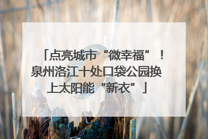 点亮城市“微幸福”！泉州洛江十处口袋公园换上太阳能“新衣”