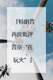 特朗普再度批评普京“在玩火”
