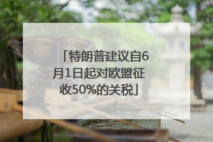 特朗普建议自6月1日起对欧盟征收50%的关税