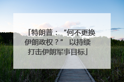 特朗普：“何不更换伊朗政权？” 以持续打击伊朗军事目标