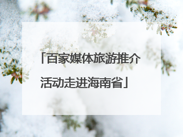 百家媒体旅游推介活动走进海南省