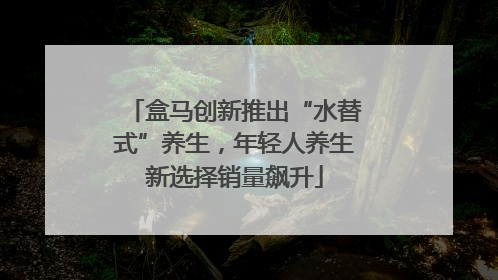 盒马创新推出“水替式”养生，年轻人养生新选择销量飙升