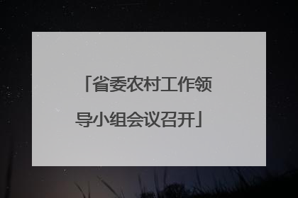 省委农村工作领导小组会议召开