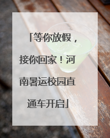 等你放假，接你回家！河南暑运校园直通车开启