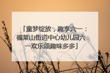 童梦绽放，趣享六一：福莱山街道中心幼儿园六一欢乐颂趣味多多