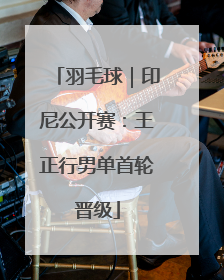 羽毛球｜印尼公开赛：王正行男单首轮晋级