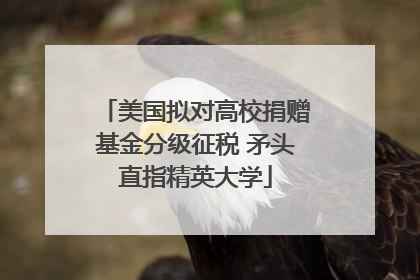 美国拟对高校捐赠基金分级征税 矛头直指精英大学