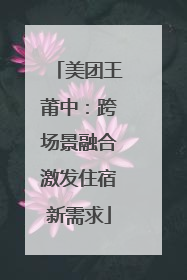 美团王莆中：跨场景融合激发住宿新需求