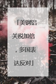 美钢铝关税加倍，多国表达反对