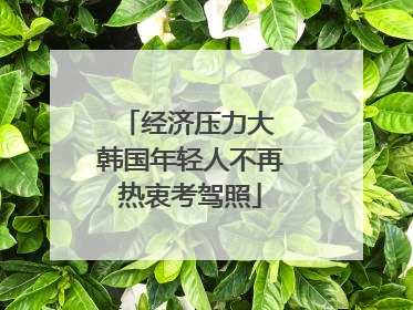 经济压力大 韩国年轻人不再热衷考驾照