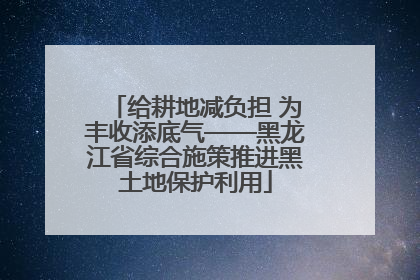 给耕地减负担 为丰收添底气——黑龙江省综合施策推进黑土地保护利用