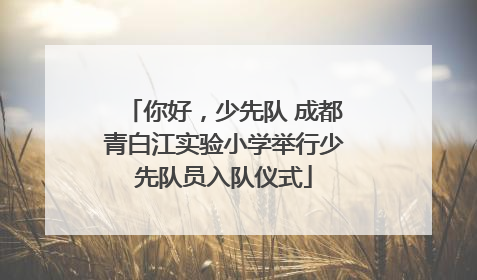 你好，少先队 成都青白江实验小学举行少先队员入队仪式