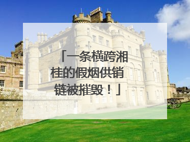 一条横跨湘桂的假烟供销链被摧毁！