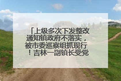 上级多次下发整改通知镇政府不落实，被市委巡察组抓现行！吉林一副镇长受党内警告处分