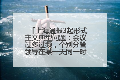 上海通报3起形式主义典型问题：会议过多过频，个别分管领导在某一天同一时段需参加3个会议