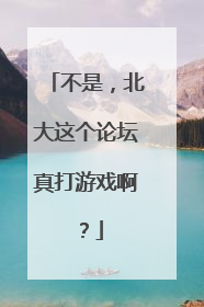 不是，北大这个论坛真打游戏啊？