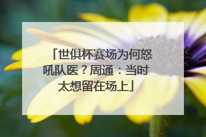 世俱杯赛场为何怒吼队医？周通：当时太想留在场上