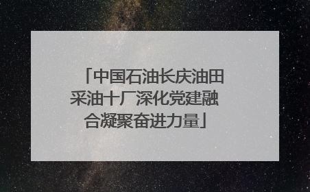 中国石油长庆油田采油十厂深化党建融合凝聚奋进力量