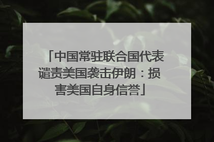中国常驻联合国代表谴责美国袭击伊朗：损害美国自身信誉