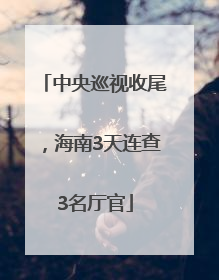 中央巡视收尾，海南3天连查3名厅官