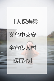 人保寿险义乌中支安全宣传入村暖民心