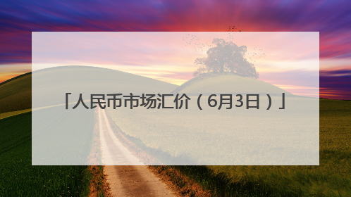 人民币市场汇价（6月3日）