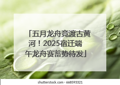 五月龙舟竞渡古黄河！2025宿迁端午龙舟赛蓄势待发