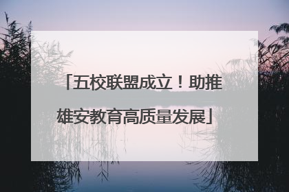 五校联盟成立！助推雄安教育高质量发展