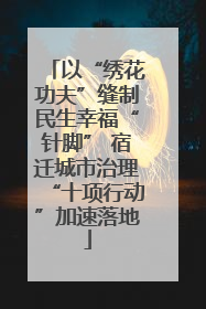 以“绣花功夫”缝制民生幸福“针脚” 宿迁城市治理“十项行动”加速落地