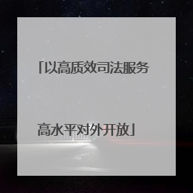 以高质效司法服务高水平对外开放