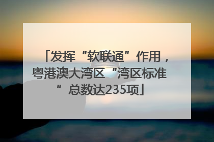 发挥“软联通”作用，粤港澳大湾区“湾区标准”总数达235项