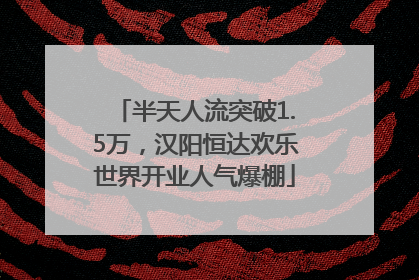 半天人流突破1.5万，汉阳恒达欢乐世界开业人气爆棚