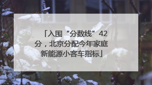 入围“分数线”42分，北京分配今年家庭新能源小客车指标