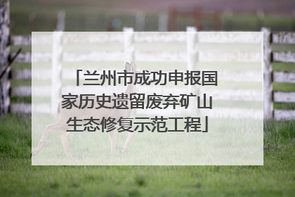 兰州市成功申报国家历史遗留废弃矿山生态修复示范工程