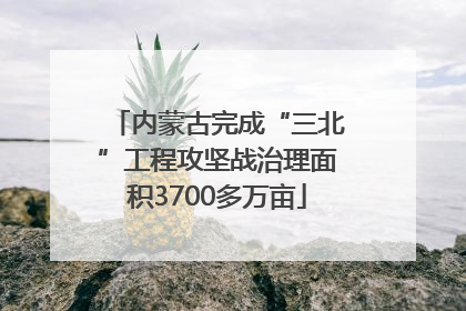 内蒙古完成“三北”工程攻坚战治理面积3700多万亩
