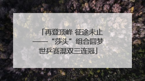 再登顶峰 征途未止——“莎头”组合圆梦世乒赛混双三连冠