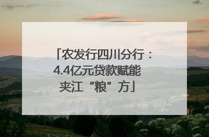 农发行四川分行：4.4亿元贷款赋能夹江“粮”方