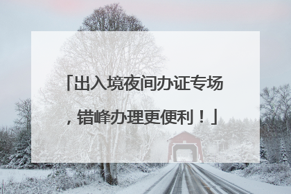 出入境夜间办证专场，错峰办理更便利！